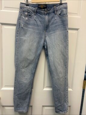 Lucky Brand Bridgette Capri Distressed Light Wash Cotton Jeans Size 8